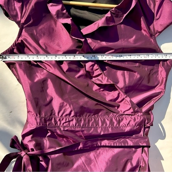 Franco Mirabelli fuchsia pink purple wrap ruffles dress barbie pink - Picture 4 of 8